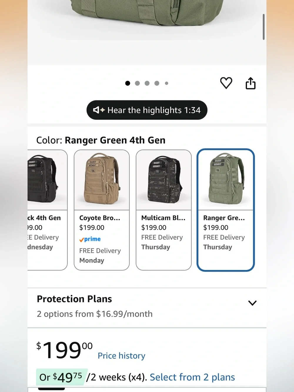 Tactical Diaper Backpack - Olive Green